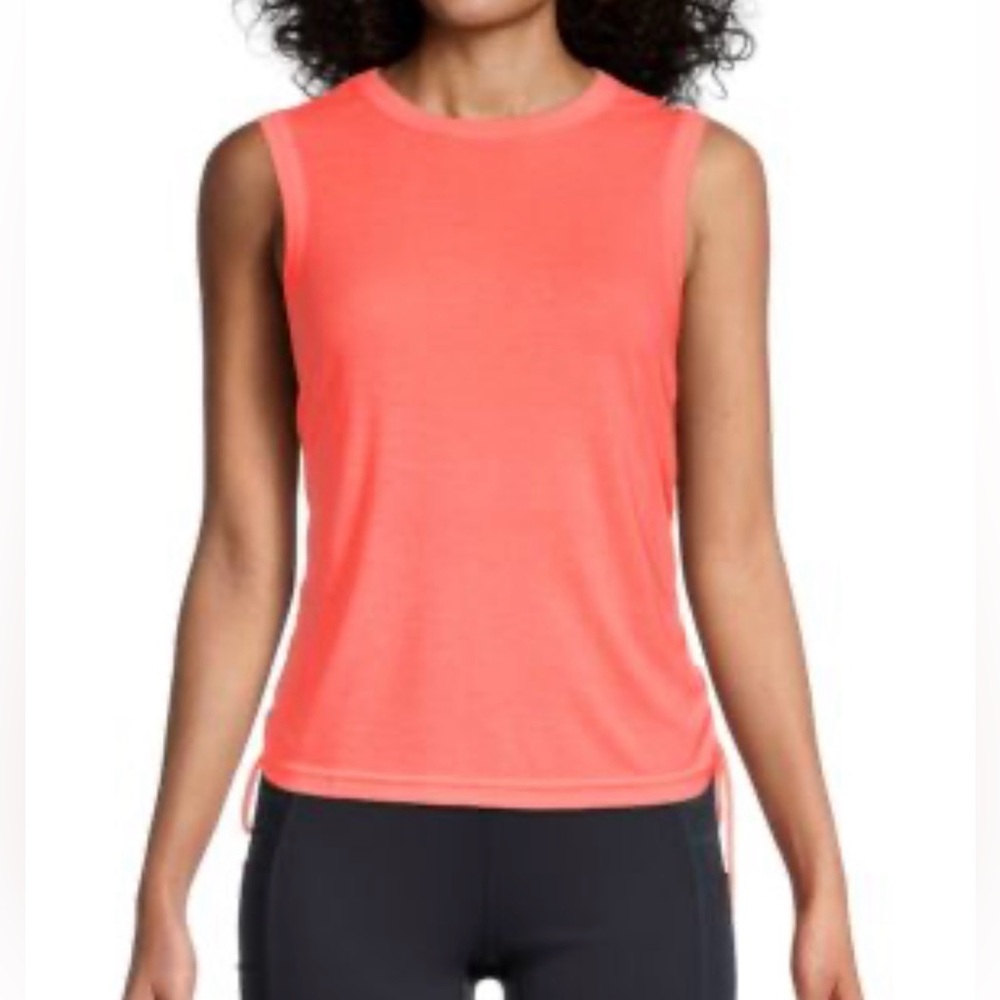 Free People Movement It’s A Cinch Bright Neon Pink Ribbed Tank Top SIZE MEDIUM - Picture 2 of 9